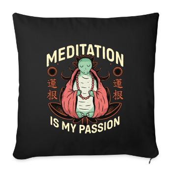 Meditation Is My Passion Spiritual Turtle Lover - Sofa pillowcase 17,3'' x 17,3'' (45 x 45 cm) - black - Front