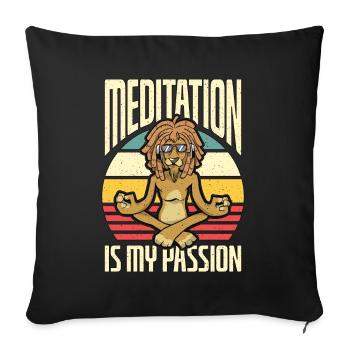 La méditation est ma passion Exercice Yoga Lion Lover - Housse de coussin décorative 45 x 45 cm - noir - Devant