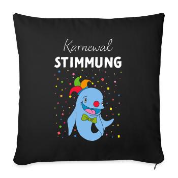 Karneval Konfetti Fastelovend 5. Jahreszeit Clown - Sofakissenbezug 45 x 45 cm - Schwarz - Vorne