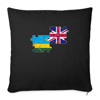 Rwanda UK Vintage Flag British Rwandan - Sofa pillowcase 17,3'' x 17,3'' (45 x 45 cm) - black - Front
