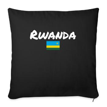 Rwanda Rwandan Flag Rwandese - Sofa pillowcase 17,3'' x 17,3'' (45 x 45 cm) - black - Front
