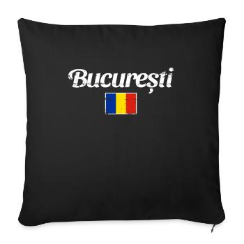 Bucuresti Romania Vintage Romanian Flag - Sofa pillowcase 17,3'' x 17,3'' (45 x 45 cm) - black - Front