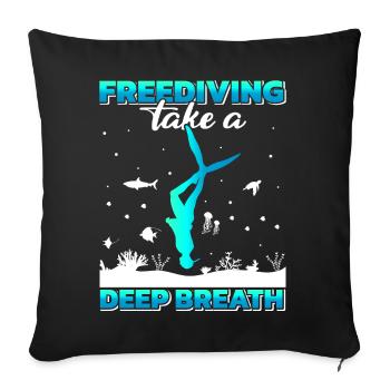 Plongée, Apnée Plongée, Apnée No Limit Apnée Apnée - Housse de coussin décorative 45 x 45 cm - noir - Devant