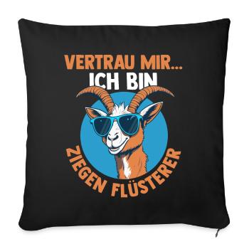 Ziege Ziegenbauer Bauernhof Landwirt Bauer Ziegen - Sofakissenbezug 45 x 45 cm - Schwarz - Vorne