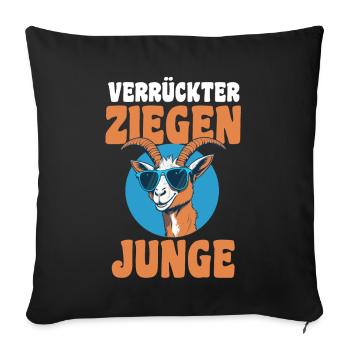 Ziege Ziegenbauer Bauernhof Landwirt Bauer Ziegen - Sofakissenbezug 45 x 45 cm - Schwarz - Vorne