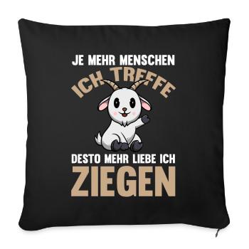 Ziege Ziegenbauer Bauernhof Landwirt Bauer Ziegen - Sofakissenbezug 45 x 45 cm - Schwarz - Vorne