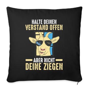 Ziege Ziegenbauer Bauernhof Landwirt Bauer Ziegen - Sofakissenbezug 45 x 45 cm - Schwarz - Vorne