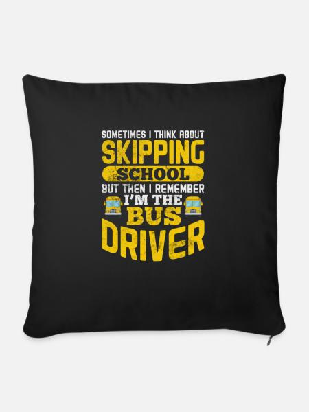 Busfahrer - Sofakissenbezug 45 x 45 cm - Schwarz