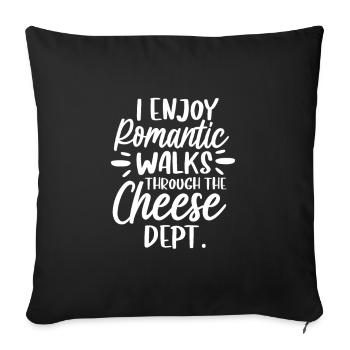 Cheese Cheesecake Food Gift - Sofa pillowcase 17,3'' x 17,3'' (45 x 45 cm) - black - Front