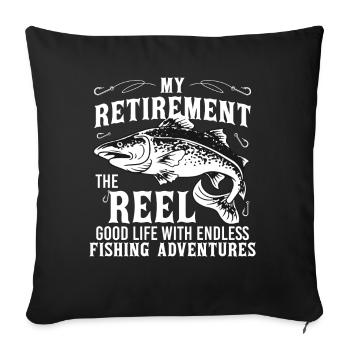 Funny Retired Fishermen Retirement Fishing - Sofakissenbezug 45 x 45 cm - Schwarz - Vorne
