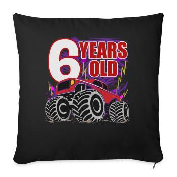 Six Year Old Birthday Monster Truck - Sofa pillowcase 17,3'' x 17,3'' (45 x 45 cm) - black - Front