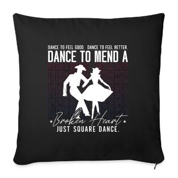 Square Dancing Dance To Feel Good Western Dancing - Sofa pillowcase 17,3'' x 17,3'' (45 x 45 cm) - black - Front