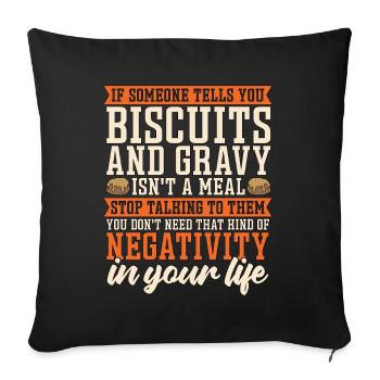Biscuits And Gravy If Someone Tells Biscuits Lover - Sofa pillowcase 17,3'' x 17,3'' (45 x 45 cm) - black - Front