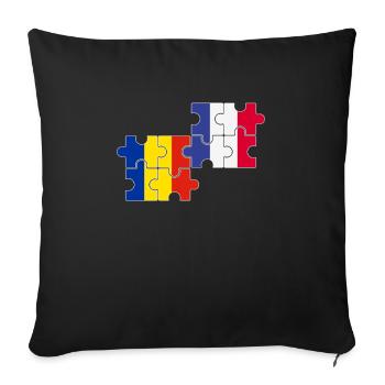 Romania France Flag French Romanian - Sofa pillowcase 17,3'' x 17,3'' (45 x 45 cm) - black - Front