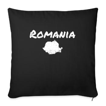 Romania Vintage Romania Romanian Map Romanian - Sofa pillowcase 17,3'' x 17,3'' (45 x 45 cm) - black - Front
