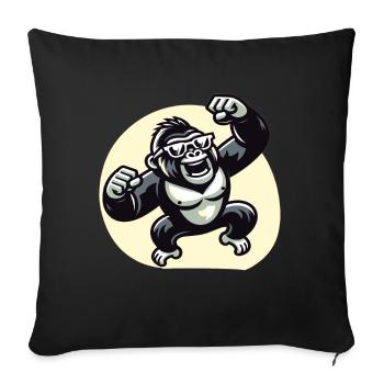 Gorilla with sunglasses - Sofa pillowcase 17,3'' x 17,3'' (45 x 45 cm) - black - Front