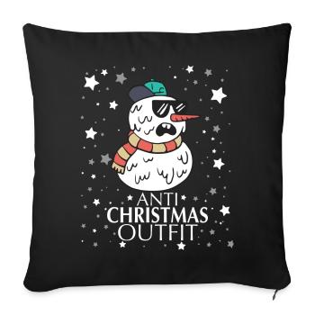 Anti Christmas - Sofa pillowcase 17,3'' x 17,3'' (45 x 45 cm) - black - Front