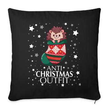 Anti Christmas Outfit - Sofa pillowcase 17,3'' x 17,3'' (45 x 45 cm) - black - Front