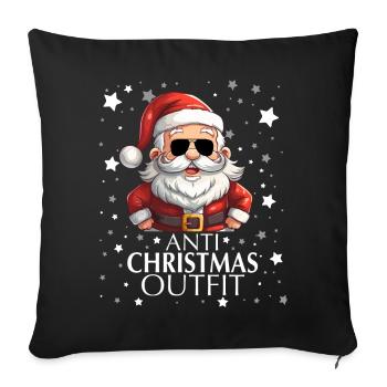 Noël moche - Housse de coussin décorative 45 x 45 cm - noir - Devant