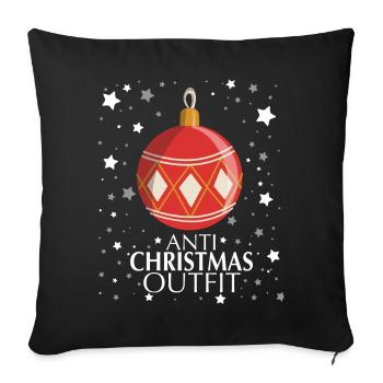 Anti Christmas Outfit - Sofa pillowcase 17,3'' x 17,3'' (45 x 45 cm) - black - Front