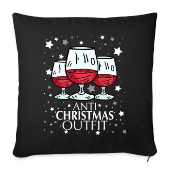 Anti Christmas - Sofa pillowcase 17,3'' x 17,3'' (45 x 45 cm) - black - Front