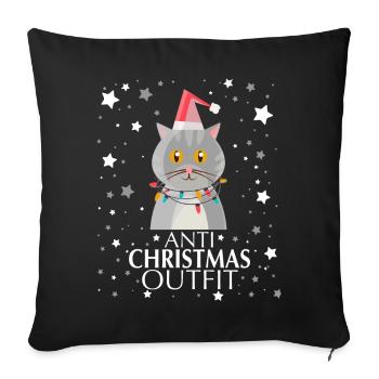 Anti Christmas Outfit - Sofa pillowcase 17,3'' x 17,3'' (45 x 45 cm) - black - Front