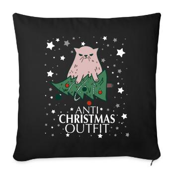 Anti Christmas Outfit - Sofa pillowcase 17,3'' x 17,3'' (45 x 45 cm) - black - Front