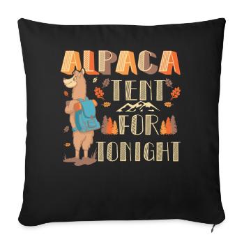 Tente alpaga pour ce soir ! - Housse de coussin décorative 45 x 45 cm - noir - Devant