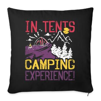 In tents camping experience! - Sofa pillowcase 17,3'' x 17,3'' (45 x 45 cm) - black - Front