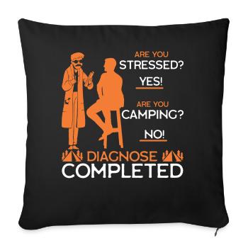 Stress Camping - Sofa pillowcase 17,3'' x 17,3'' (45 x 45 cm) - black - Front