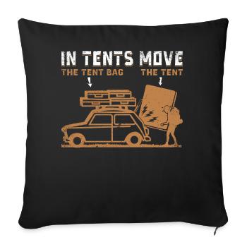 in tents move the tent bag the tent - Sofa pillowcase 17,3'' x 17,3'' (45 x 45 cm) - black - Front