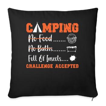 camping Challenge accepted - Sofa pillowcase 17,3'' x 17,3'' (45 x 45 cm) - black - Front