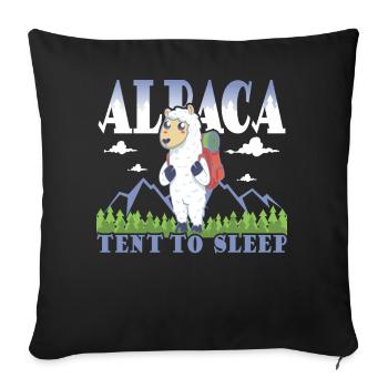 tente alpaga pour dormir - Housse de coussin décorative 45 x 45 cm - noir - Devant