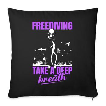 Plongée, Apnée Plongée, Apnée No Limit Apnée Apnée - Housse de coussin décorative 45 x 45 cm - noir - Devant