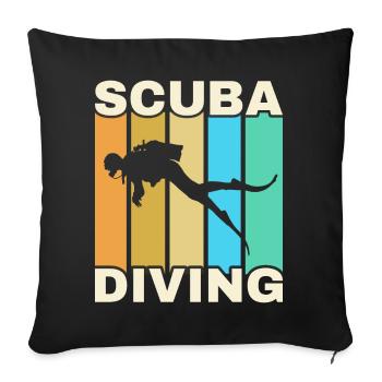 Scuba Diving, Scuba Diving, Holiday Sea Diver - Sofa pillowcase 17,3'' x 17,3'' (45 x 45 cm) - black - Front