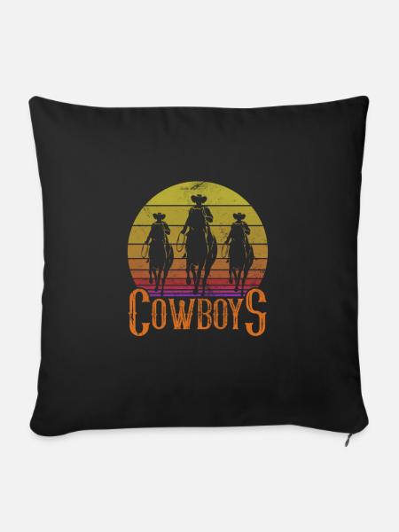 Cowboy - Sofakissenbezug 45 x 45 cm - Schwarz