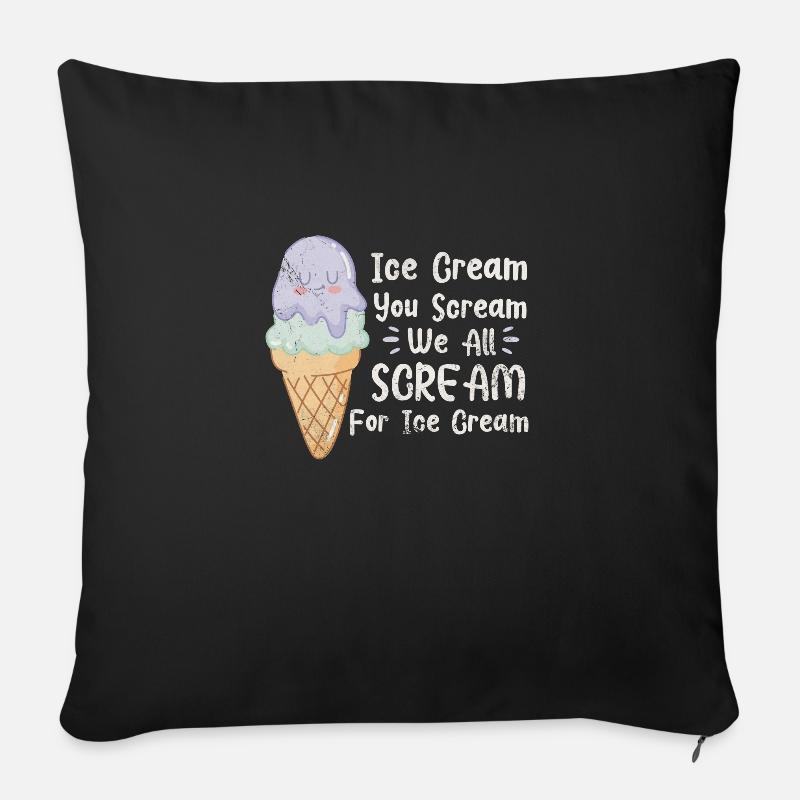 Eiscreme - Sofakissenbezug 45 x 45 cm - Schwarz
