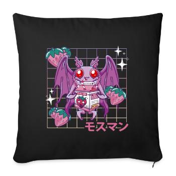 Mothman Strawberry Milk Shake - Sofa pillowcase 17,3'' x 17,3'' (45 x 45 cm) - black - Front