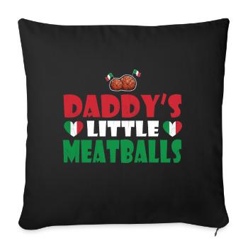 Les petites boulettes de viande de papa - Housse de coussin décorative 45 x 45 cm - noir - Devant