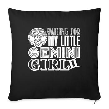 Gemini Waiting For My Little Gemini Girl - Sofa pillowcase 17,3'' x 17,3'' (45 x 45 cm) - black - Front
