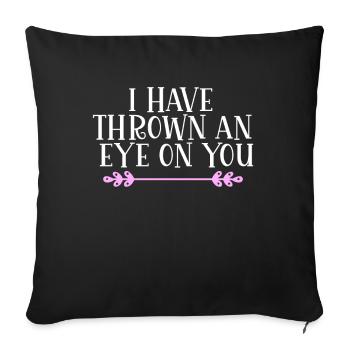 Je t’ai jeté un œil Denglisch - Housse de coussin décorative 45 x 45 cm - noir - Devant