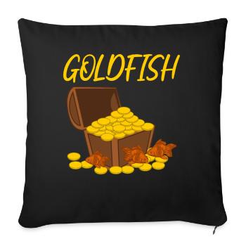 Gold Fish Goldfish - Sofa pillowcase 17,3'' x 17,3'' (45 x 45 cm) - black - Front