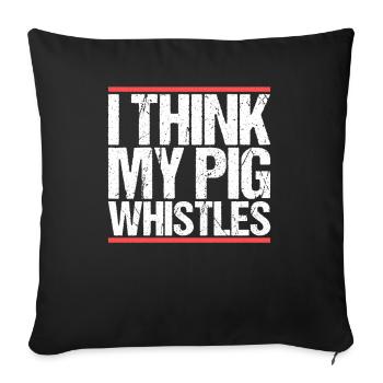 Je pense que mon cochon siffle Denglish - Housse de coussin décorative 45 x 45 cm - noir - Devant