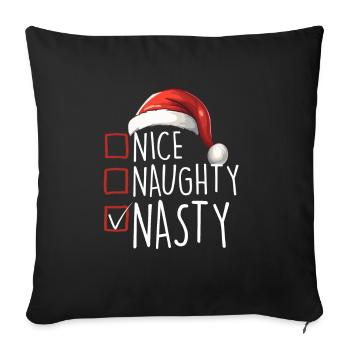 Merry Christmas Nice Naughty Nasty - Sofa pillowcase 17,3'' x 17,3'' (45 x 45 cm) - black - Front