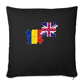 Romania UK Flag British Romanian - Sofa pillowcase 17,3'' x 17,3'' (45 x 45 cm) - black - Front