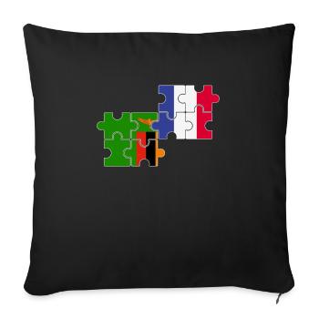 Zambia France Flag French Zambian - Sofa pillowcase 17,3'' x 17,3'' (45 x 45 cm) - black - Front