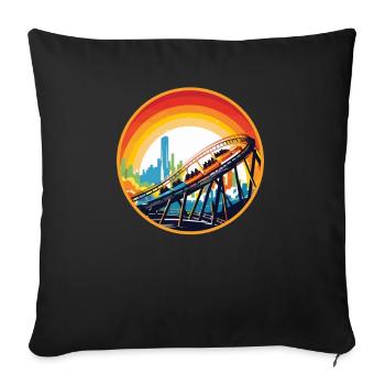 Amusement Park, Fair, Fairground, Funfair - Sofa pillowcase 17,3'' x 17,3'' (45 x 45 cm) - black - Front