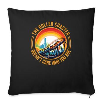 Amusement parks, fairground, fairground, saying, funfair - Sofa pillowcase 17,3'' x 17,3'' (45 x 45 cm) - black - Front