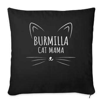 Burmilla Cat Mom - Sofa pillowcase 17,3'' x 17,3'' (45 x 45 cm) - black - Front