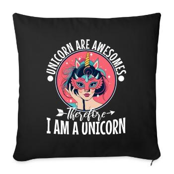 Les licornes sont géniales, donc je suis une licorne - Housse de coussin décorative 45 x 45 cm - noir - Devant